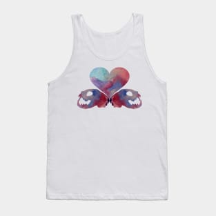 Heart and cat skulls Tank Top